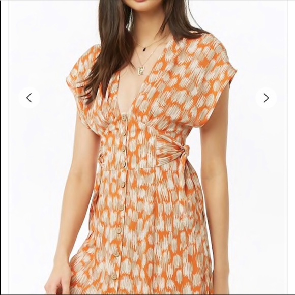 abstract print midi dress